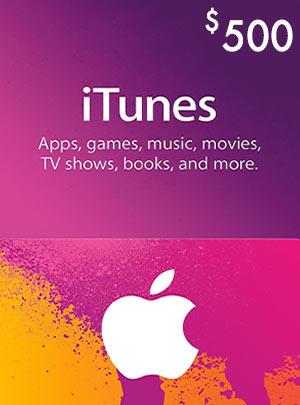 گیفت کارت 500 دلاری آیتونز اپل آمریکا